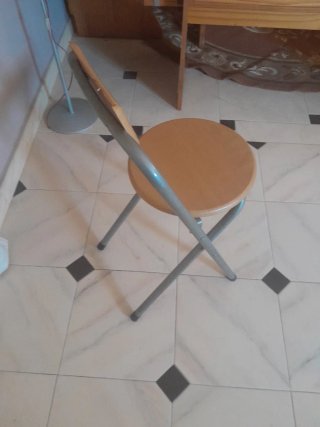 Silla plegable madera y metal