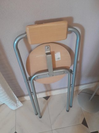 Silla plegable madera y metal