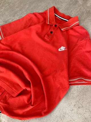 Polo Nike Pique Bordado Swoosh Rojo