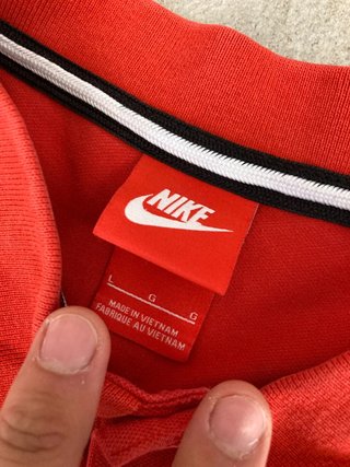 Polo Nike Pique Bordado Swoosh Rojo