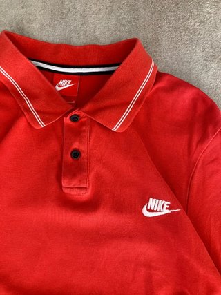 Polo Nike Pique Bordado Swoosh Rojo