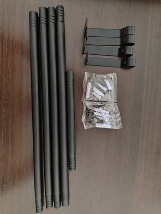 4 Barras Cortina Ajustables Negras