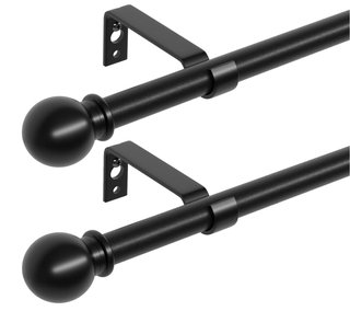 4 Barras Cortina Ajustables Negras