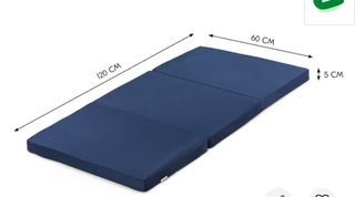 Cuna de viaje + colchon  azul plegable