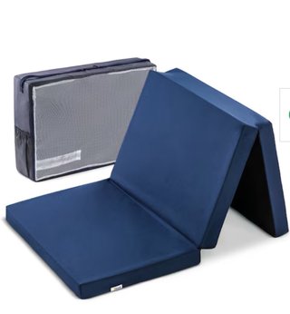 Cuna de viaje + colchon  azul plegable