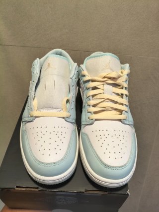 Jordan 1 Low Bianco/Azzurro Tg 42 Unisex Nuove Ori