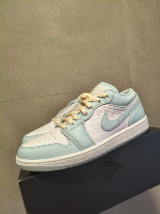 Jordan 1 Low Bianco/Azzurro Tg 42 Unisex Nuove Ori