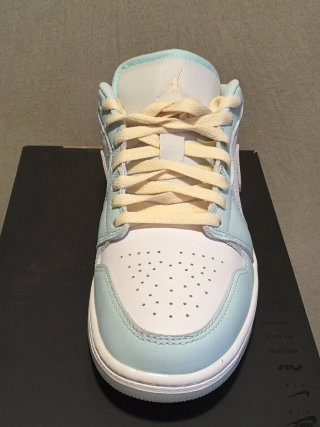 Jordan 1 Low Bianco/Azzurro Tg 42 Unisex Nuove Ori