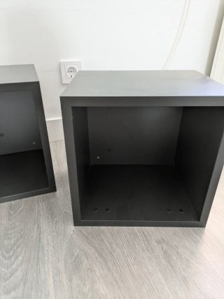 3 cubos / estanterías de madera