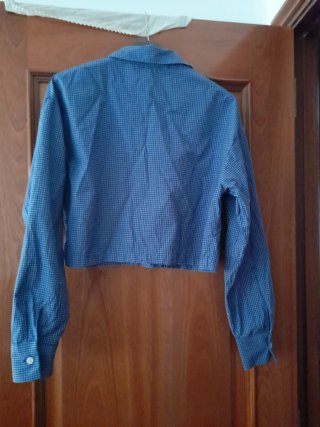 Blusa Camisera Cuadros Azul Talla M/38