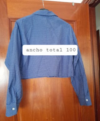 Blusa Camisera Cuadros Azul Talla M/38