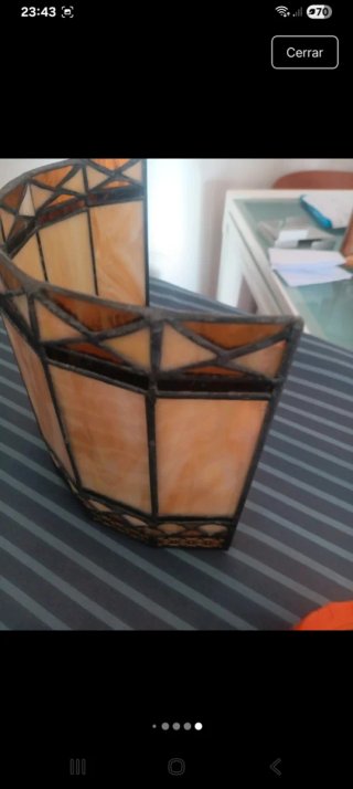 Pantalla de lámpara de cristal y metal