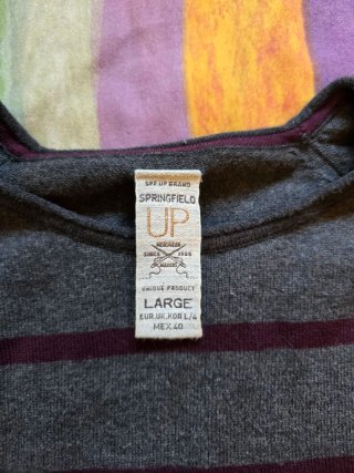 Jersey Springfield Rayas Gris y burdeos Talla L