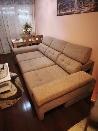 Sofá Cama Chaise Longue Tela