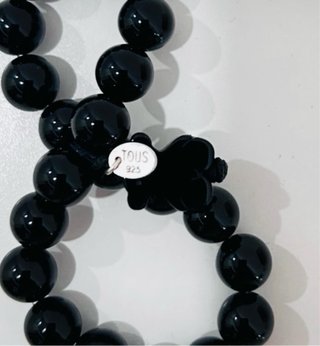 Pulsera Tous Bolas Negras Plata 925