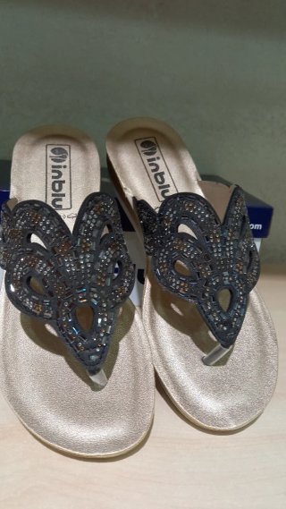 Infradito donna Inblu nero/oro tg 37