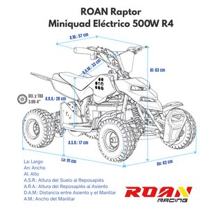 Miniquad Eléctrico Roan Raptor R4 500W