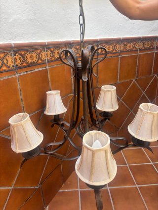 Lámpara de techo rústica 5 brazos
