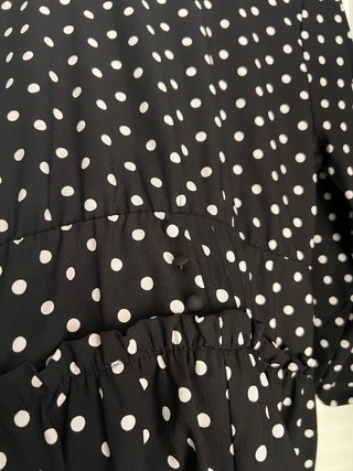 Mono Zara Negro Lunares Blanco