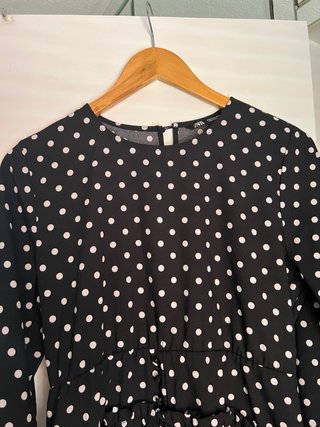Mono Zara Negro Lunares Blanco