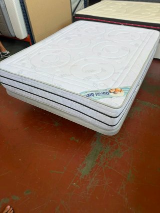 Base tapizada + Colchón Visco 135x180