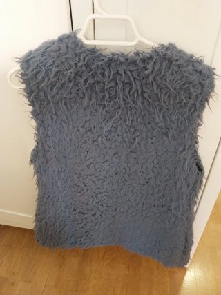 Chaleco pelo Ichi azul/gris Talla XS