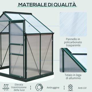 Serra da Giardino con Finestra e Porta Scorrevole