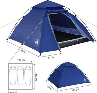 Tienda Campaña 3 Personas Azul