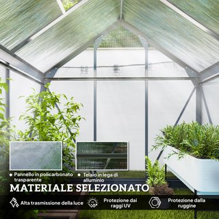 Serra Giardino in Policarbonato e Alluminio Grigio