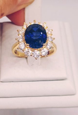Anillo Zafiro Natural Plata 925