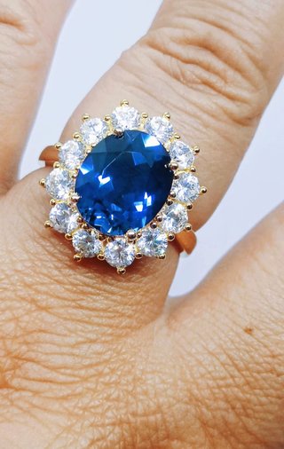 Anillo Zafiro Natural Plata 925
