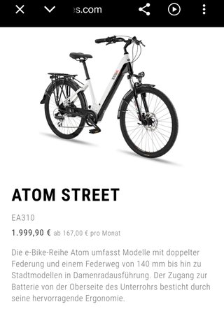 Bicicleta Eléctrica ATOM E-City