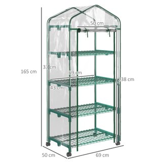 Serra per Piante Verticale con Scaffale 4 Ripiani