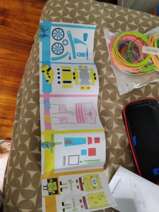 Lápiz 3D con filamentos y accesorios