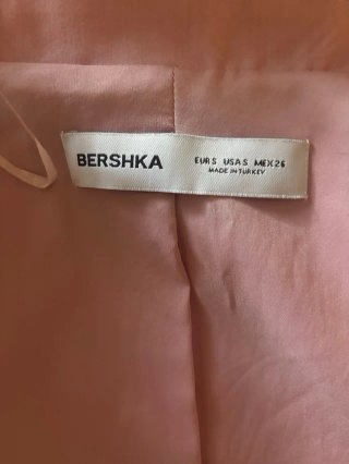 Blazer Corto Rosa Bershka Talla S