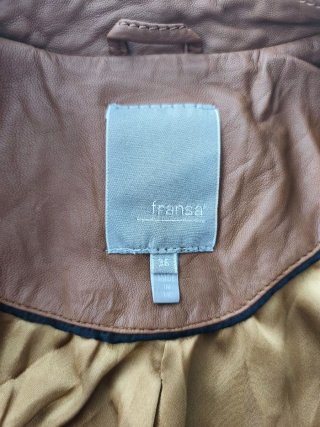 Chaqueta de cuero marrón auténtico