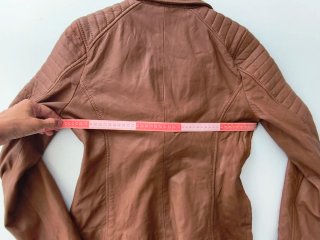 Chaqueta de cuero marrón auténtico