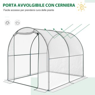 Serra Tunnel da giardino per Piante 2 x 2.5 x 2 m