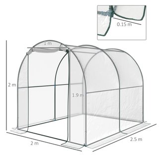 Serra Tunnel da giardino per Piante 2 x 2.5 x 2 m