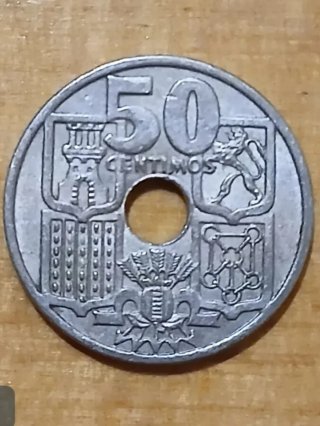 Decenas de monedas 50 céntimos FLECHAS INVERTIDAS.