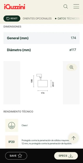 Proyector LED iGuzzini Tecnica Evo R350 DALI 38,1W