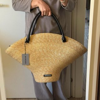 Borsa Balenciaga Panier Paglia Beige/Nero nuova