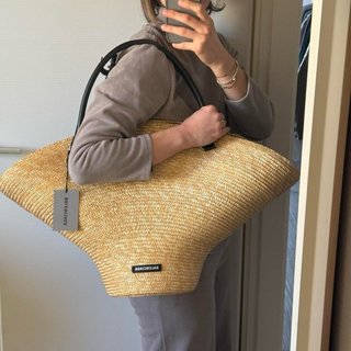 Borsa Balenciaga Panier Paglia Beige/Nero nuova