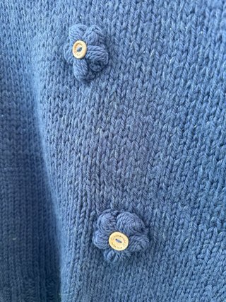 Jersey sin manga azul flores