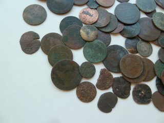 Lote (2) Monedas Cobre Antigua