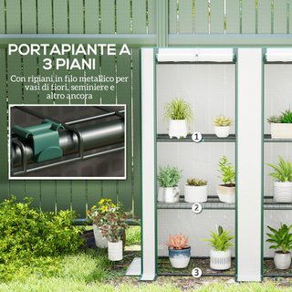 Serra Giardino 2 Porte Avvolgibili Bianco e Verde