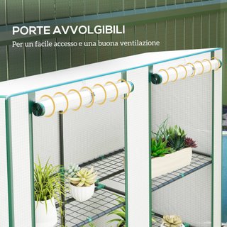 Serra Giardino 2 Porte Avvolgibili Bianco e Verde