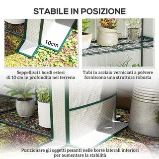 Serra Giardino 2 Porte Avvolgibili Bianco e Verde