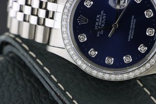 Rolex Datejust 16030 36mm Diamantes Azul