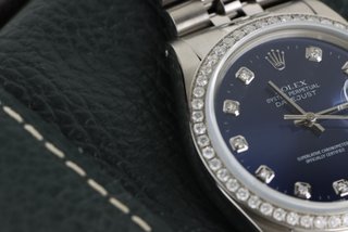 Rolex Datejust 16030 36mm Diamantes Azul